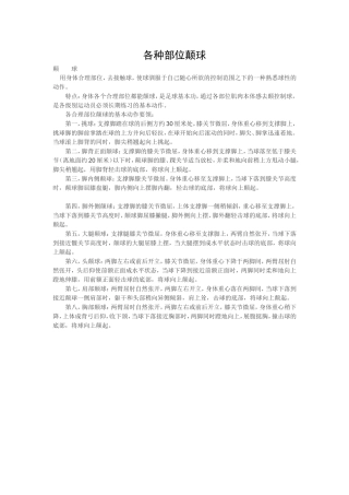 各种部位颠球