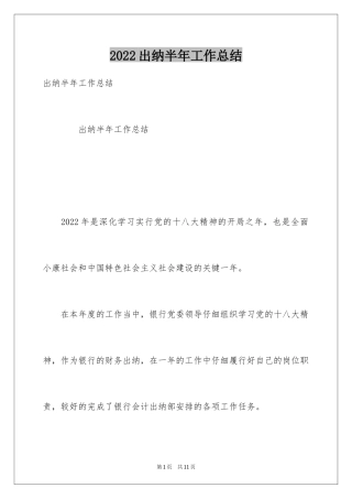 2024出纳半年工作总结_3
