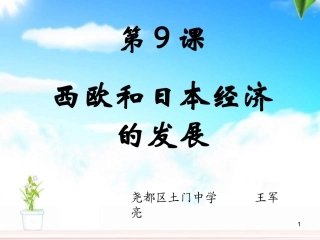 《西欧和日本经济的发展》课件