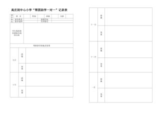 “帮困助学一对一”记录表