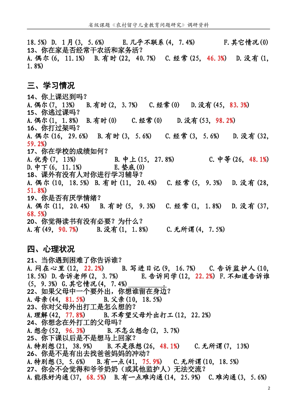 留守儿童调查问卷 (2)_第2页