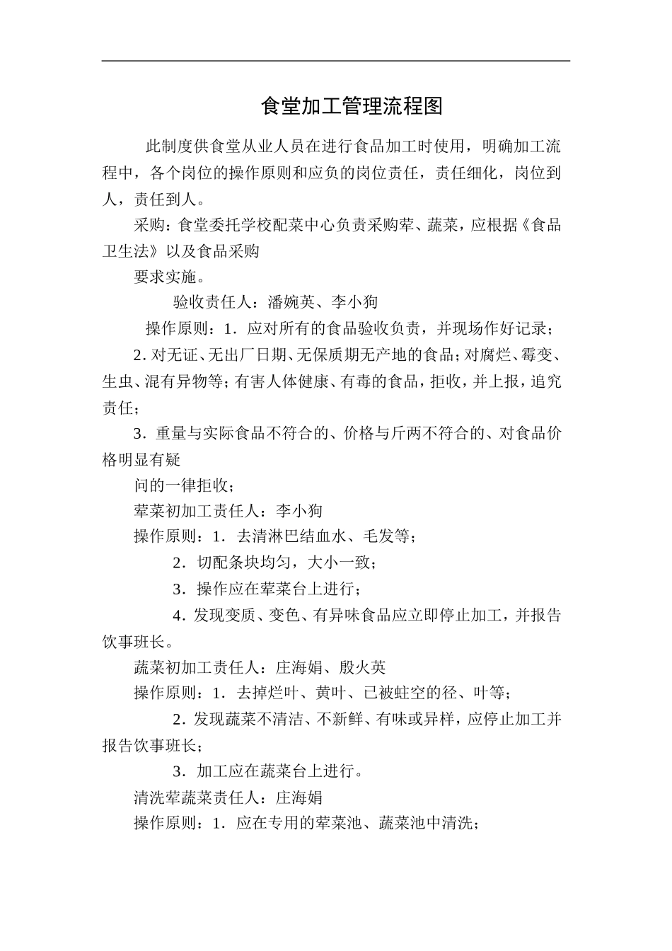 食堂加工管理流程_第1页