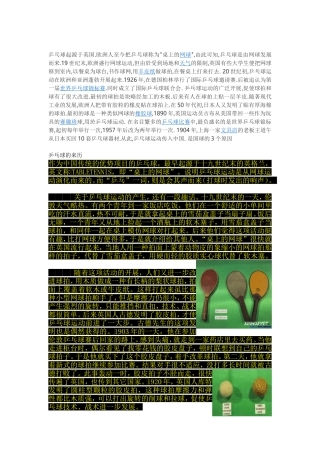 乒乓球的来历