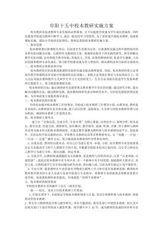 阜阳十五中校本教研实施方案