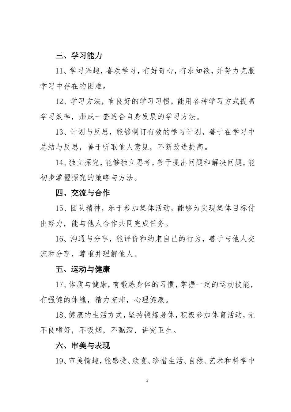 小学学生素质教育评价细则_第2页