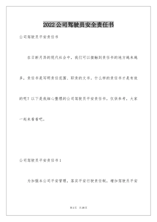 2024公司驾驶员安全责任书