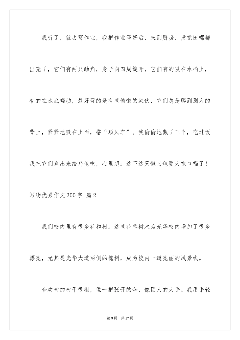 2024写物优秀作文300字_32_第3页