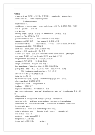 沪教版牛津英语高二上册Unit1-Unit6知识点汇总