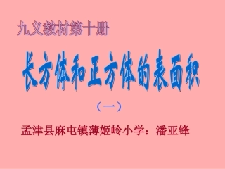 长方体和正方体的表面积1PPT课件