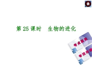 2015生物中考总复习课件（考点聚焦+归类探究+回归教材）：第25课时　生物的进化