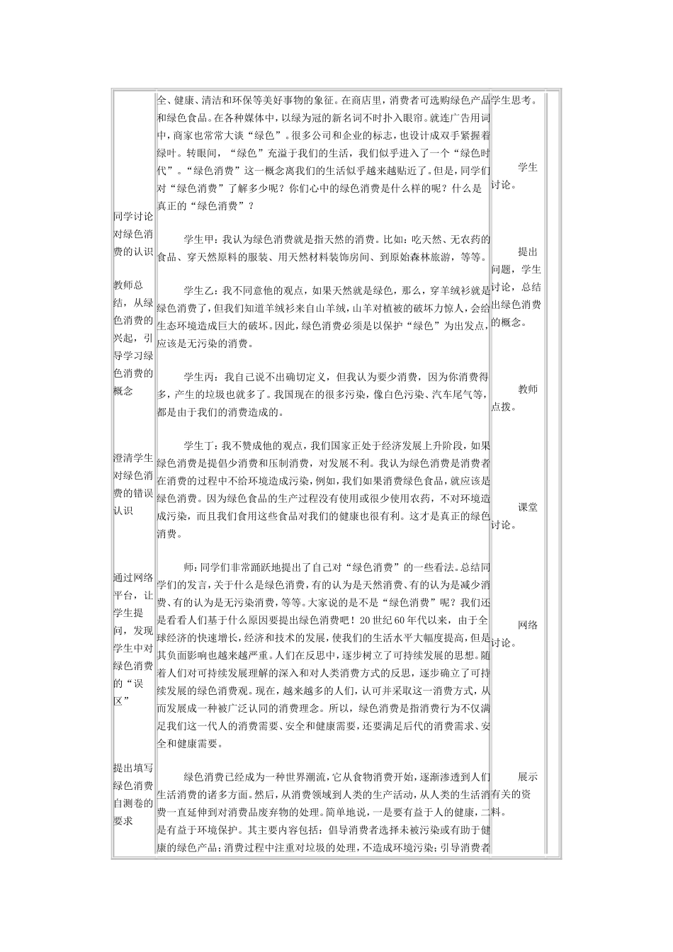 《倡导绿色消费》教学设计与案例_第2页