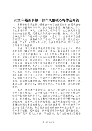 20XX年最新乡镇干部作风整顿心得体会两篇