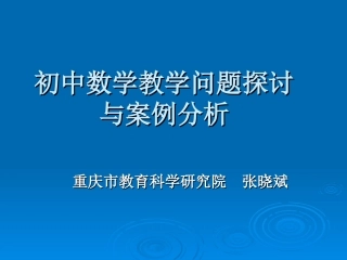 初中数学教学问题探讨与案例分析