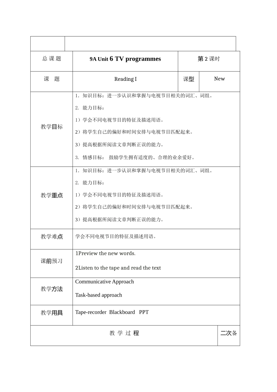 2014年译林版牛津英语9Aunit6教案_第3页