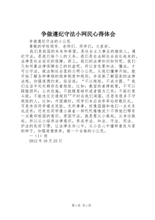 争做遵纪守法小网民心得体会_2
