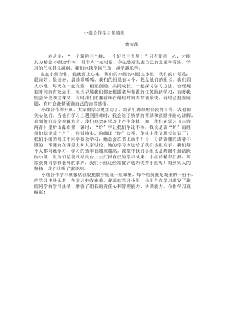 小组合作学习精彩多