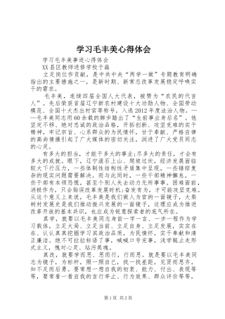 学习毛丰美心得体会_1