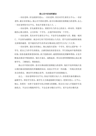 我心目中好老师感言