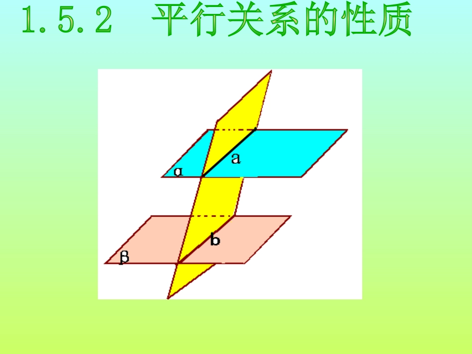 必修二《线面及面面平行的性质》课件_第1页
