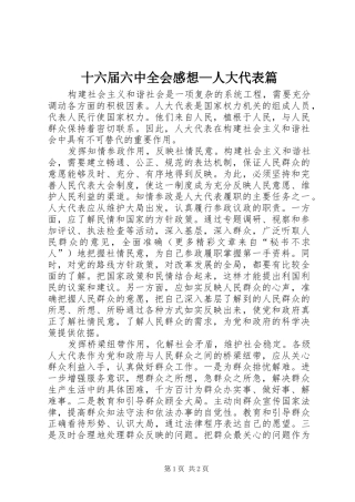 十六届六中全会感想—人大代表篇