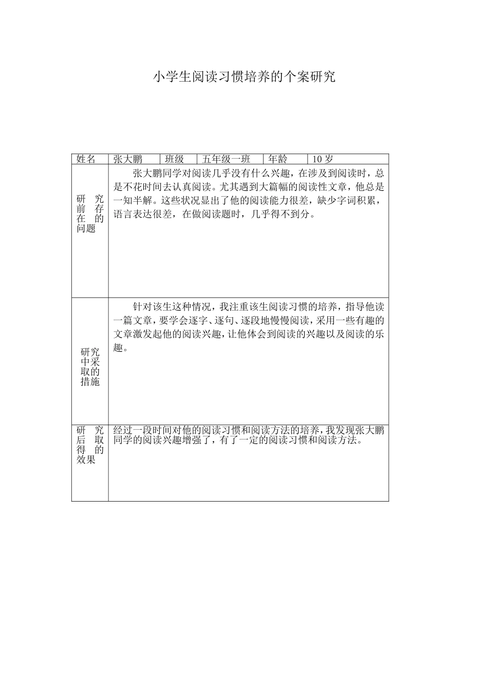 学生阅读习惯培养的个案研_第1页