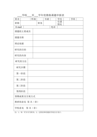 微格课题申报表
