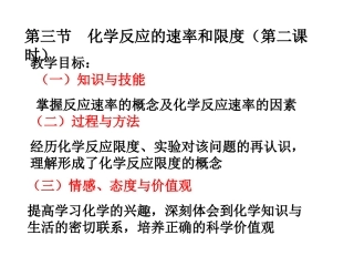 高一化学：必修2：23化学反应的速率和限度（第二课时）（新）