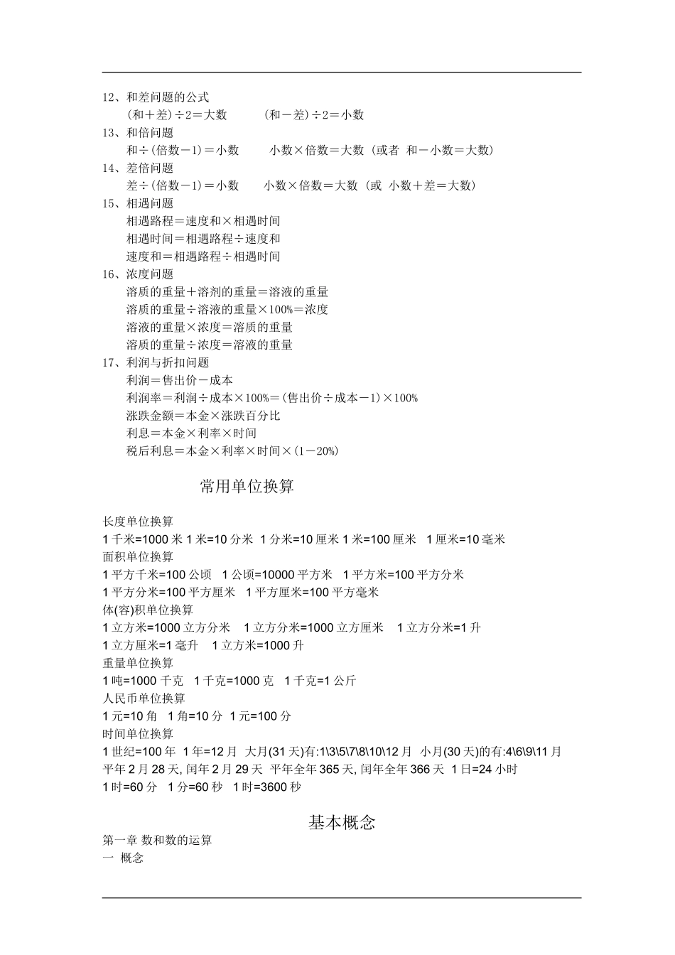 人教版小学六年级数学公式大全_第2页