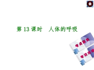 2015生物中考总复习课件（考点聚焦+归类探究+回归教材）：第13课时　人体的呼吸