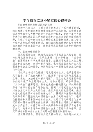 学习政治立场不坚定的心得体会