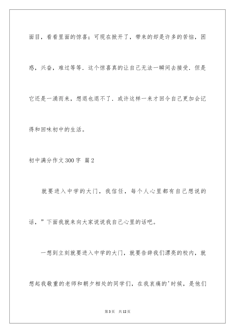 2024初中满分作文300字_2_第3页
