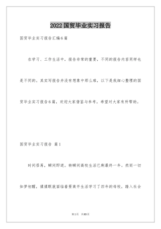 2024国贸毕业实习报告