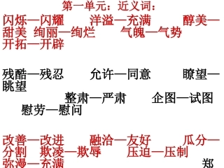 近反义词复习