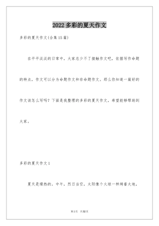 2024多彩的夏天作文_3