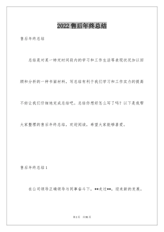 2024售后年终总结_2