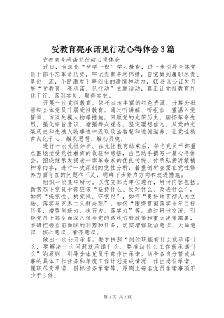 受教育亮承诺见行动心得体会3篇