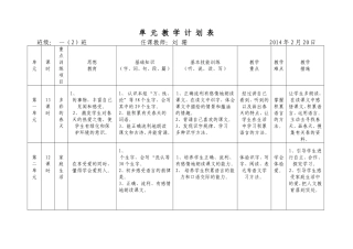 语文单元教学计划表