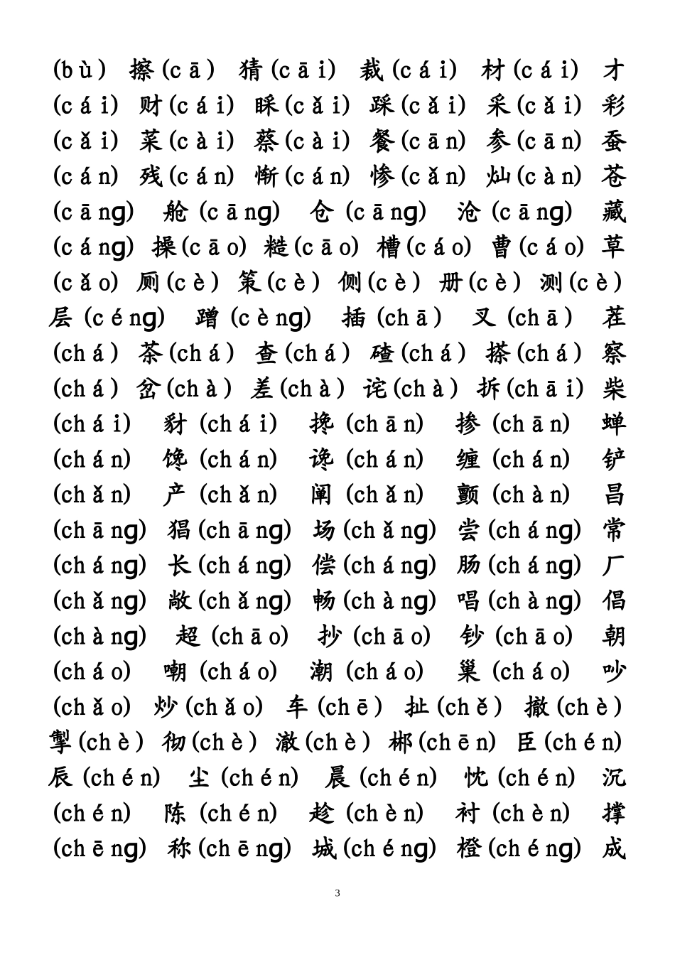 中学生必须掌握的3500个常用汉字_第3页