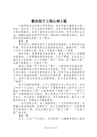整治面子工程心得5篇