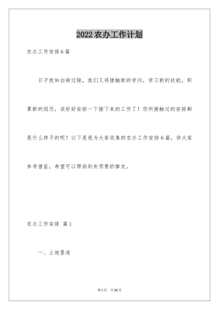 2024农办工作计划_2