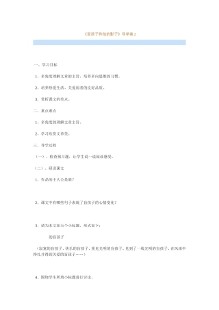 《盲孩子和他的影子》导学案2