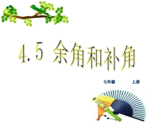 【课件2】45角的比较与补（余）角+（沪科）（课件2）