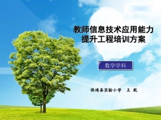 保靖县实验小学教师信息技术应用能力提升工程培训方案---王乾