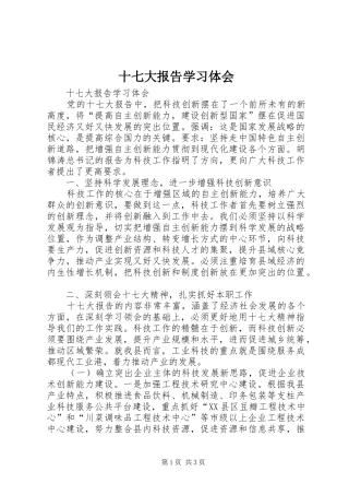 十七大报告学习体会