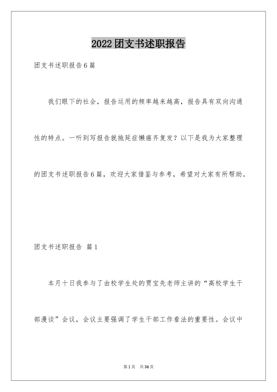 2024团支书述职报告_第1页