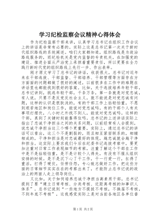 学习纪检监察会议精神心得体会