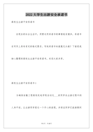 2024大学生出游安全承诺书_1