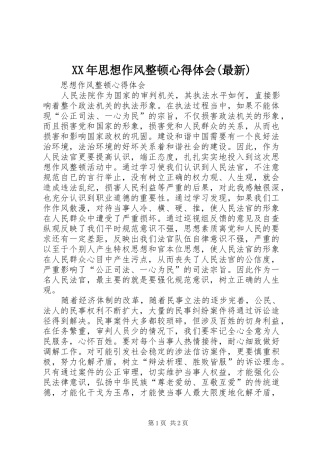 XX年思想作风整顿心得体会(最新)