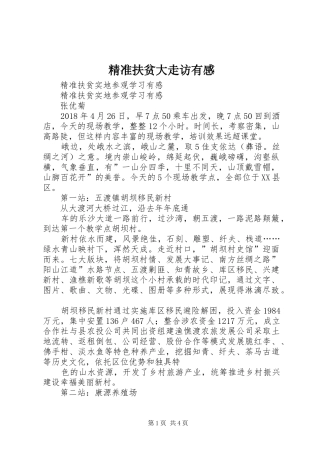 精准扶贫大走访有感