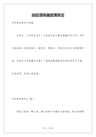 2024四年级优秀作文_30